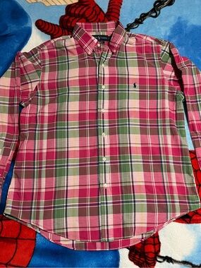 Polo by Ralph Lauren Pink & Green Plaid Button-Down Shirt size XL